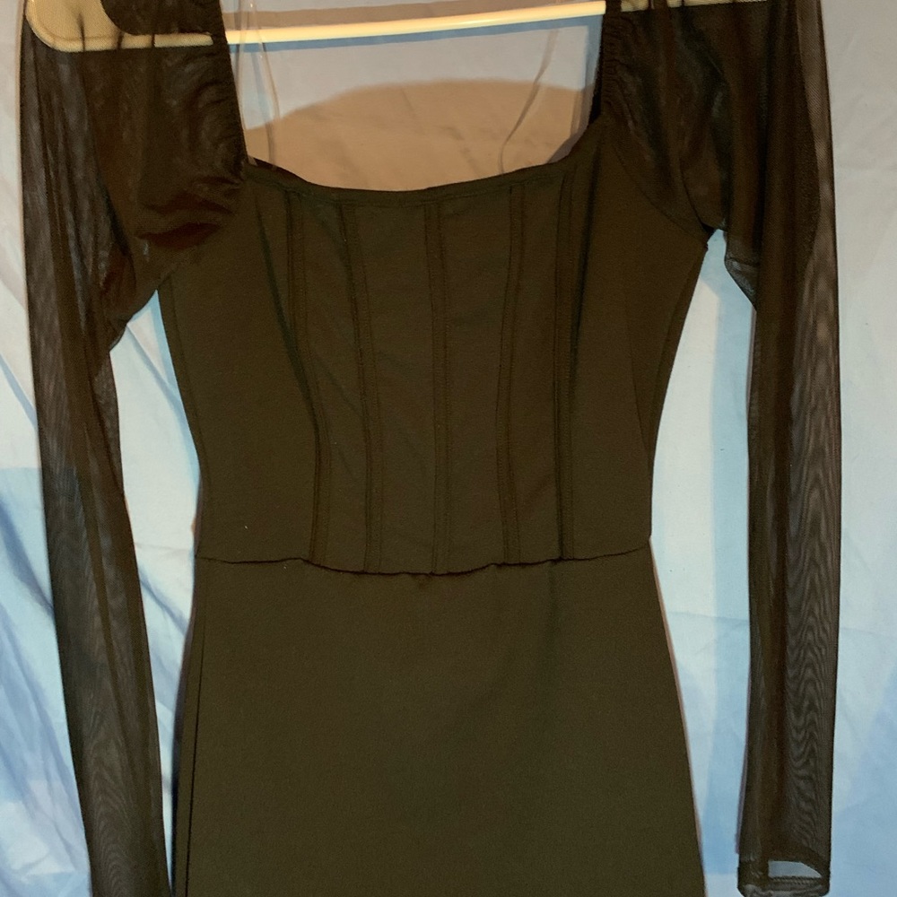 Rue 21 black dress with sheer sleeves